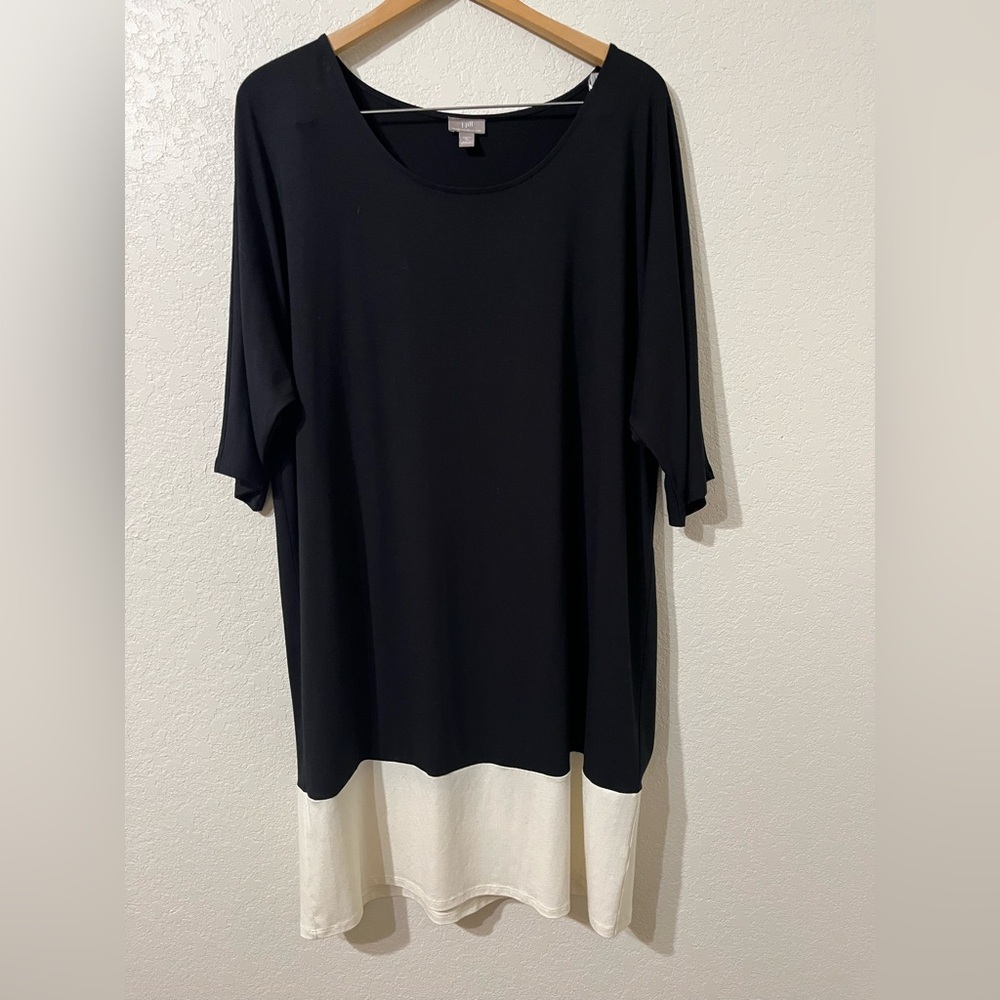 J Jill Black and White Women's midi dress size xl